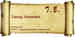 Tassy Benedek névjegykártya